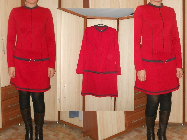Красное платье со спортивным акцентом. от Liudmilo4ka