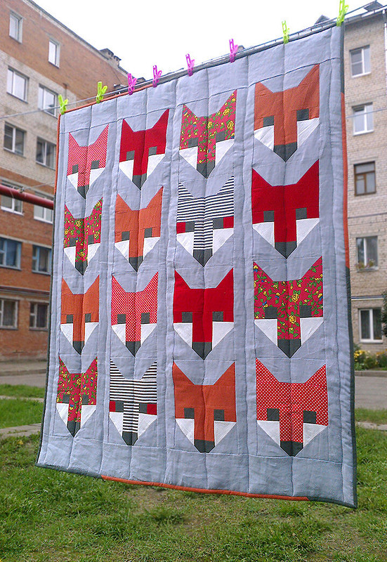 Лоскутное одеяло «Лисы для Алисы» от Любовь Kakava