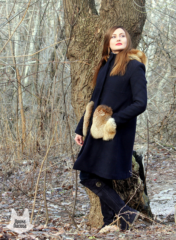 Пальто с мехом лисы от lisichkairishka