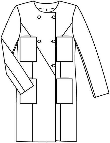 Пальто с накладными карманами