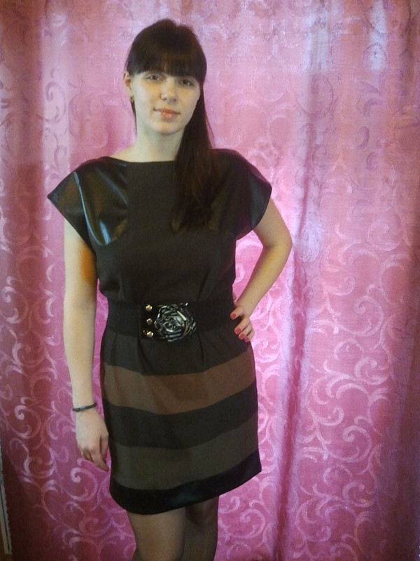 платье с кожаными вставками от Tamarochka