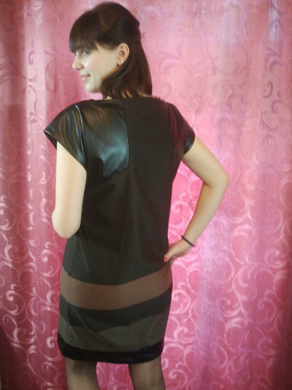 платье с кожаными вставками от Tamarochka