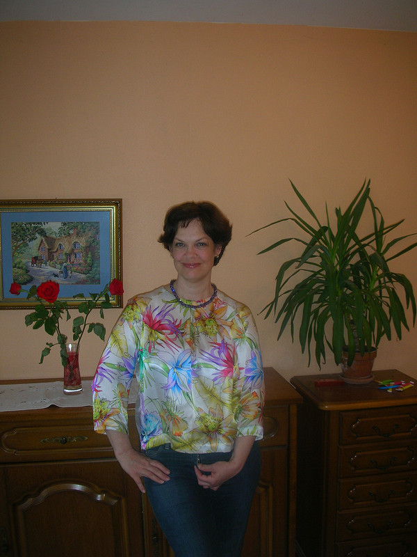 Блузка из шёлка с принтом от Ipomeja