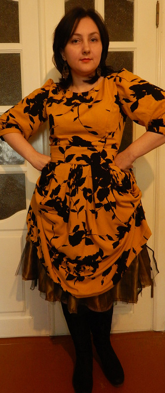 Горчичное платье в стиле 50х от Ma2Boys