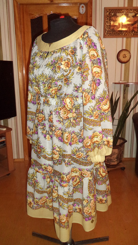 Платье из павловопосадского платка от gri331