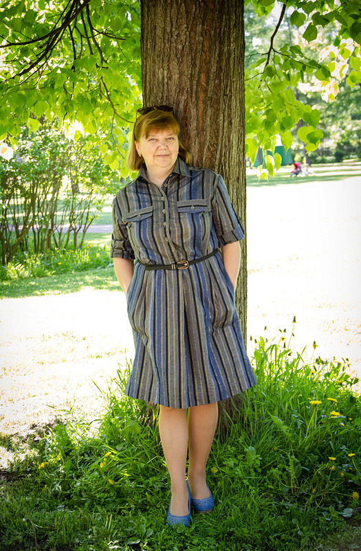 Платье-рубашка...#1 и снова полосатенькое) от Елена  arvovna