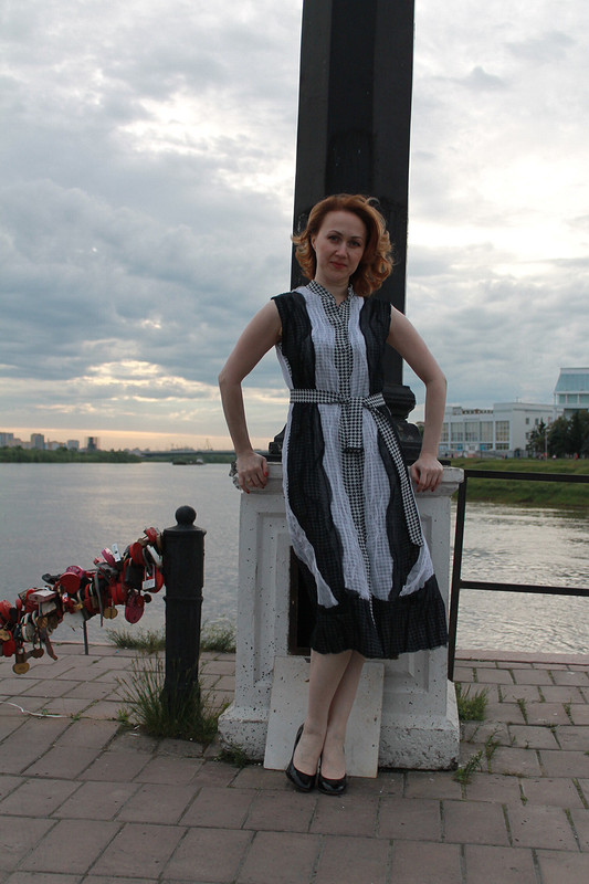 Платье-рубашка «Чёрное и белое» от Bottega Veneta. от stepzlatik