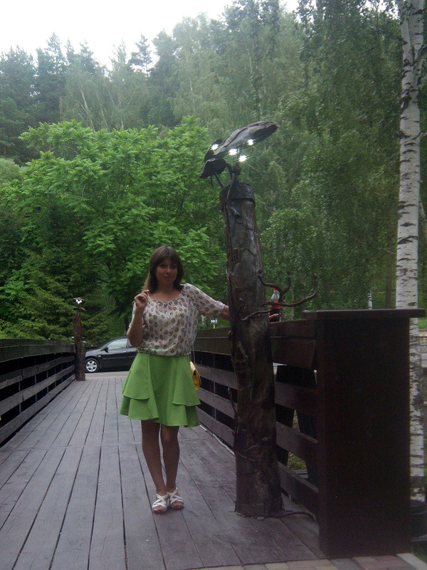 Совушки и зеленая юбка от Ellina