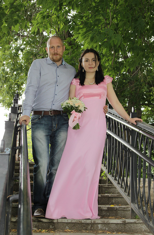 Розовое свадебное платье от Tamusina