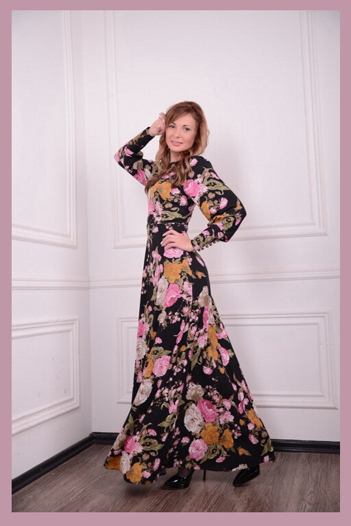 Цветочное платье в пол от elenank