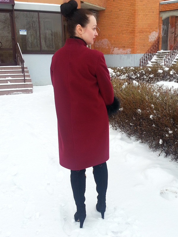 Бургундское пальто от natalisha