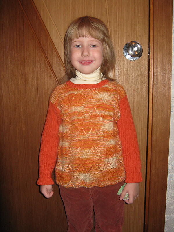Оранжевый пуловер для доченьки от Onega