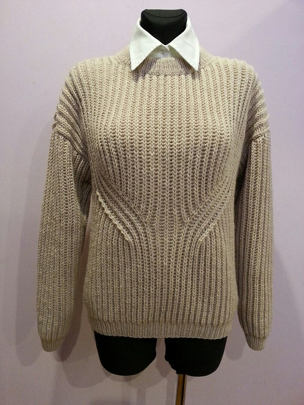 Мужской свитер английской резинкой - Вязаные модели спицами для мужчин