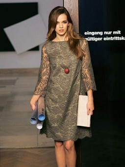Платье А-силуэта №102 B — выкройка из Burda 3/2012