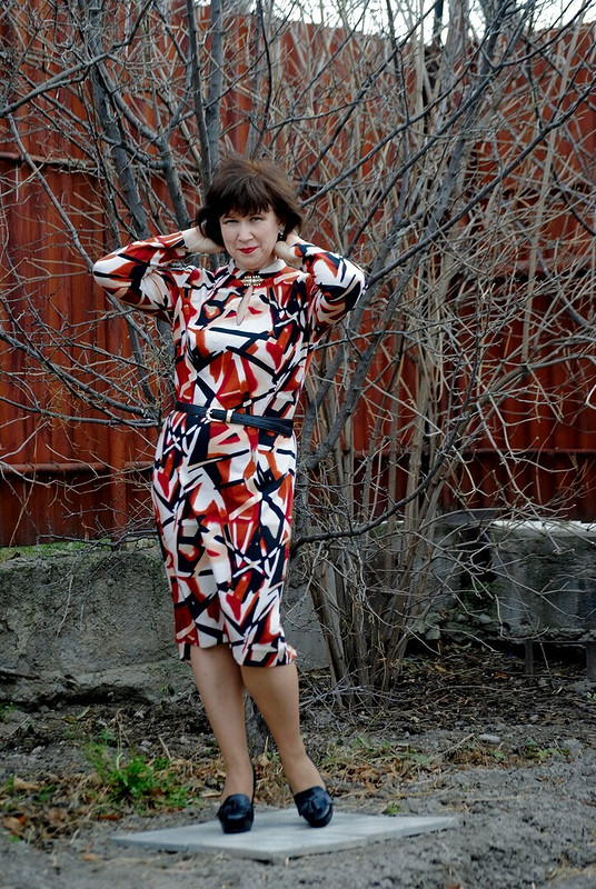 Теплое пестрое платье от Olga_kz