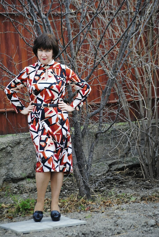 Теплое пестрое платье от Olga_kz