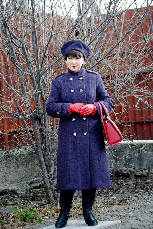 Сиреневое двубортное пальто от Olga_kz