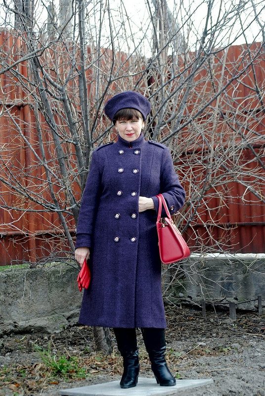 Сиреневое двубортное пальто от Olga_kz