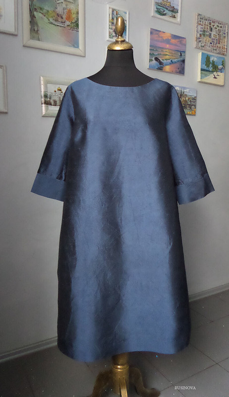 Платье шёлковое синее 2 от rusinova