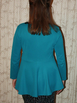 Блузка с баской и юбка трикотажный комплект
