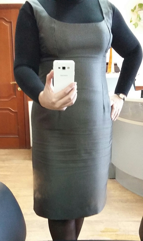 Нескучный серый.Платье-сарафан от OtKati