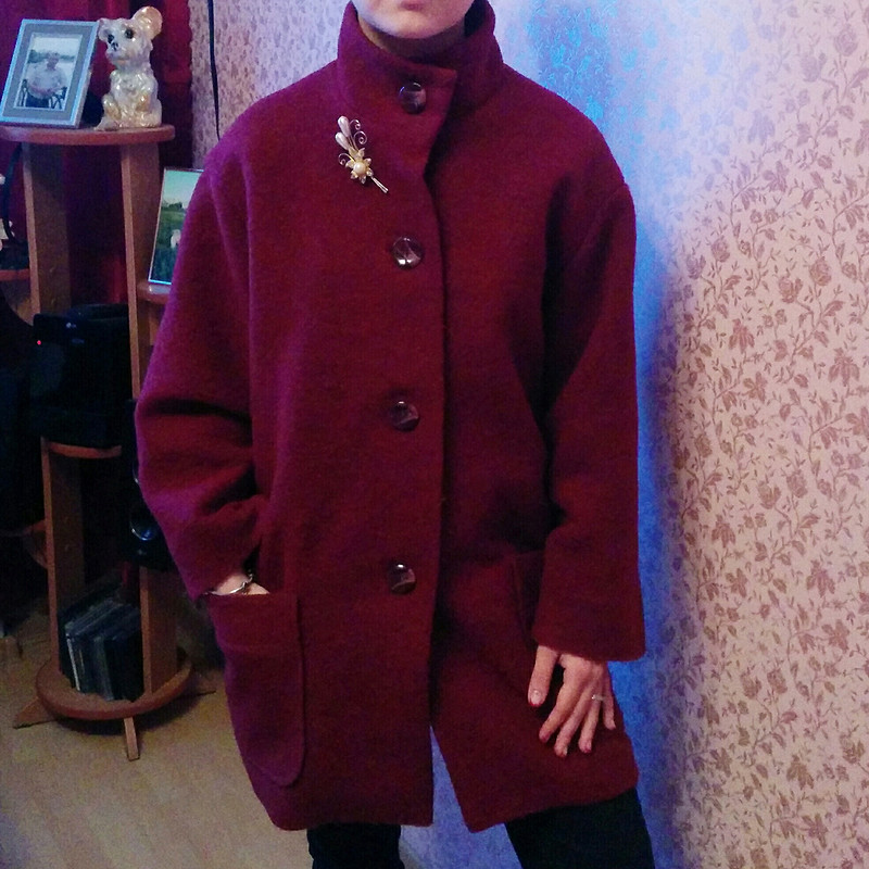 Бордовое пальто oversize от Olga_Ilina