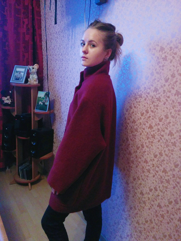 Бордовое пальто oversize от Olga_Ilina