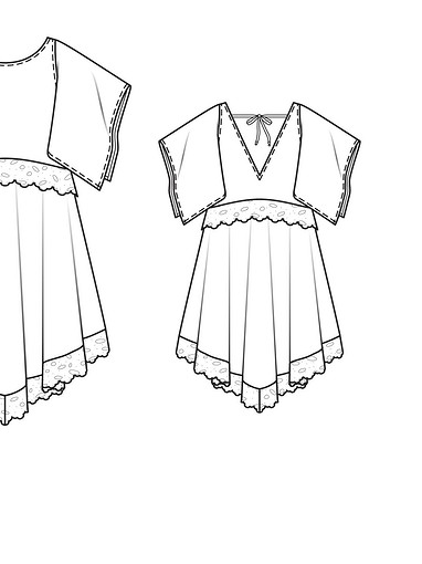 Платье с V-образным вырезом на спинке
