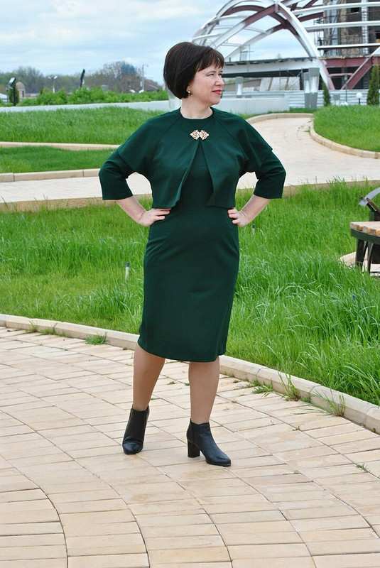 Зеленый жакет к Маленькому зеленому платью от Olga_kz
