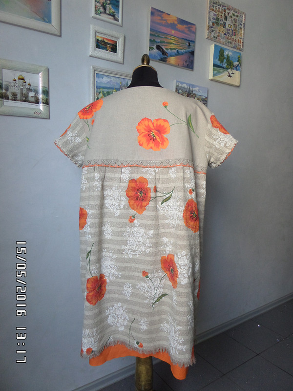 Платье изо льна «Маки» от rusinova