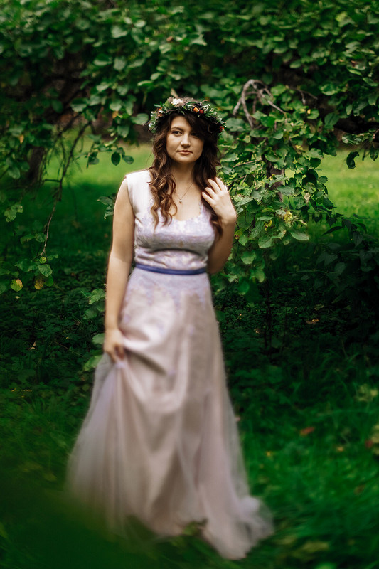 Розовое свадебное платье от chereshneva