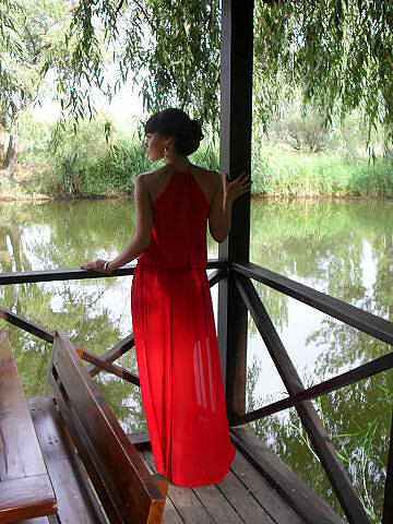 Красное платье из шифона от Netysya