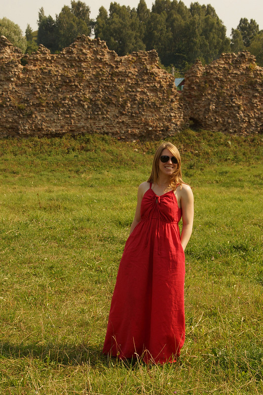 Красное платье в пол от KatherinaS