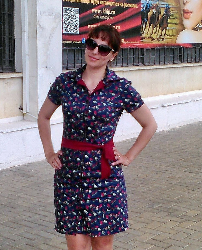 Платье-рубашка с пташками от Aleshkina-Svetlana