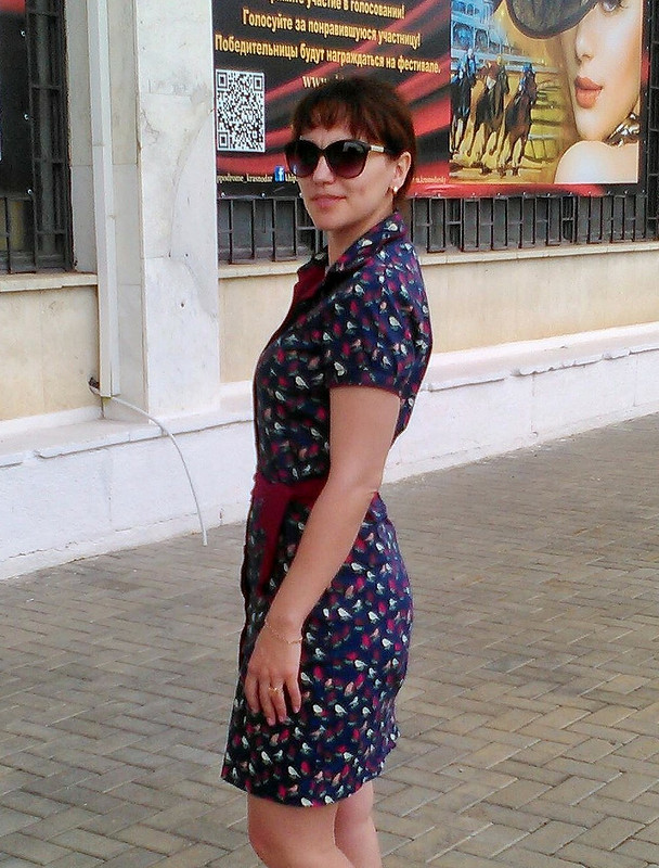 Платье-рубашка с пташками от Aleshkina-Svetlana