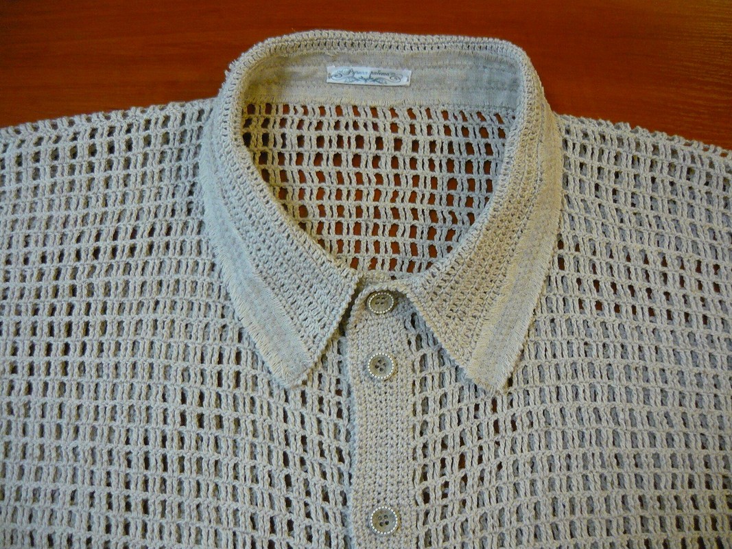 Вязаная рубашка-сетка от Natali-Vasilyeva