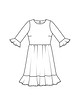 Платье с воланами №2 C — выкройка из Burda. Шить легко и быстро 2/2016