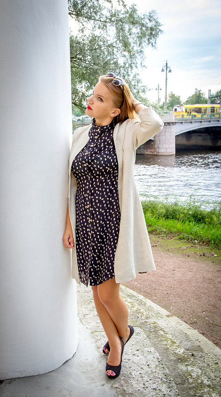 Платье-рубашка вдогонку к пальто от Елена  arvovna