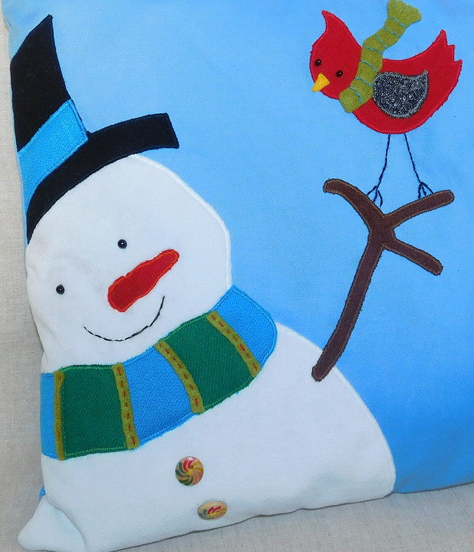 Подушка со снеговиком от korn_e_eva