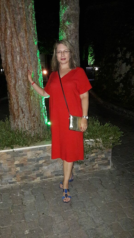 Еще недавно было лето... красное платье от EVERA