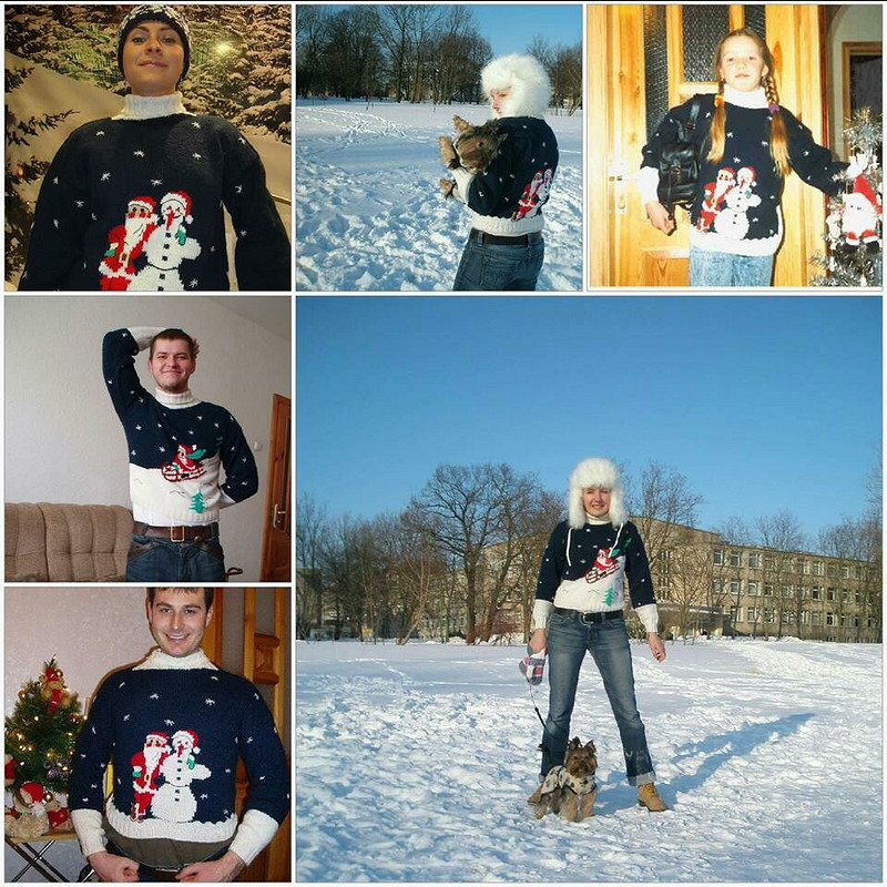 Новогодний наследственный свитер с Дедом Морозом от Solveiga62