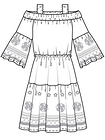 Платье с вырезом кармен