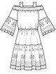 Платье с вырезом кармен №4 A — выкройка из Burda. Шить легко и быстро 1/2017