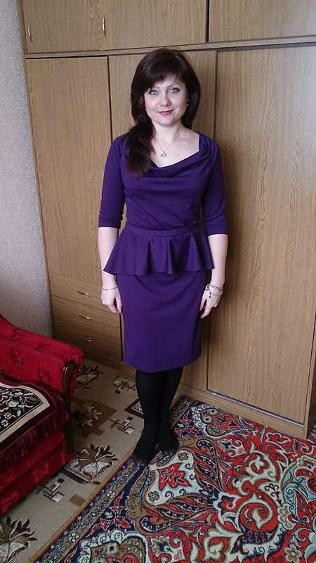 Платье цвета баклажан большого размера - артикул (Баклажан)