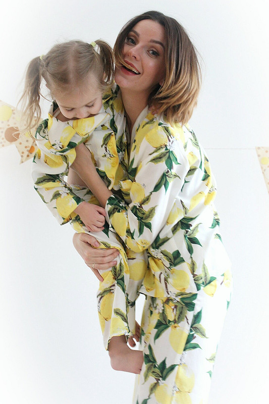 Фэмили лук пижамапати «Лимончики-у тёти Сони на балкончике» от AlexandraMaiskaya