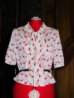 Блузка с фламинго