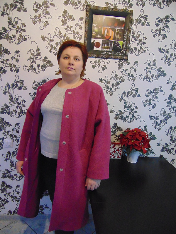 Пальто цвета фуксия (оверсайз) от Elenka-Elenka