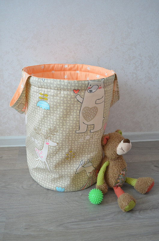 Текстильная корзина для игрушек от Nadejda_Shahynova
