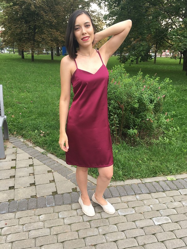 Пурпурное платье-комбинация от Anna_Tsi