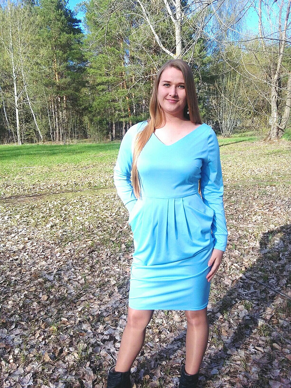 Голубое платье по популярной выкройке от Sveta Sews